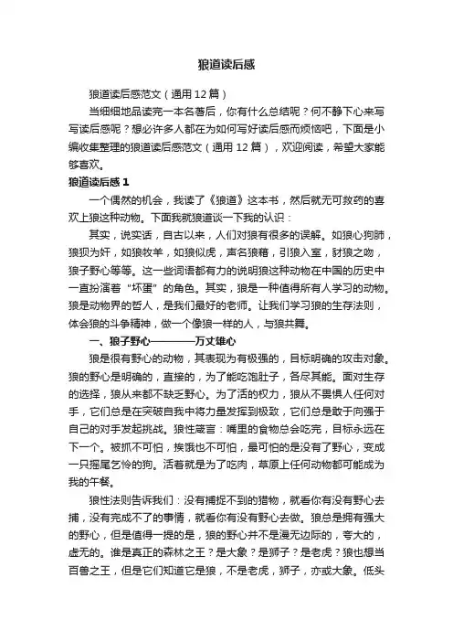 狼道读后感