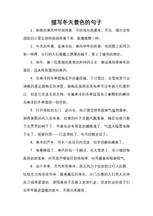 描写冬天景色的句子 (4)