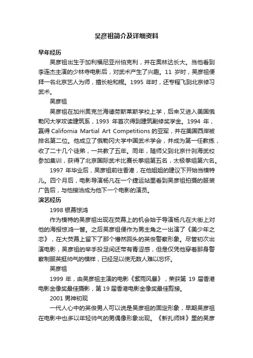 吴彦祖简介及详细资料