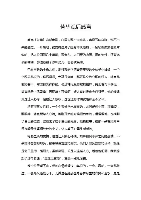 芳华观后感言
