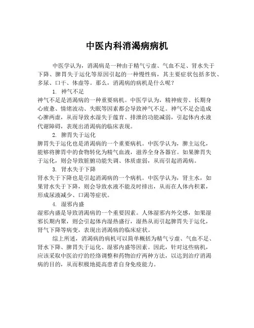 中医内科消渴病病机