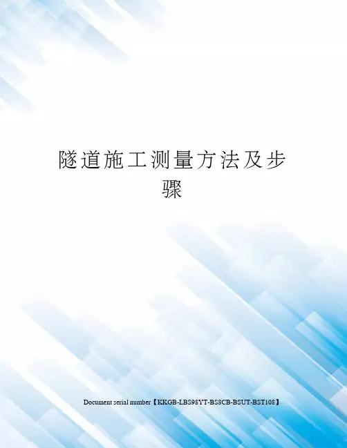 隧道施工测量方法及步骤