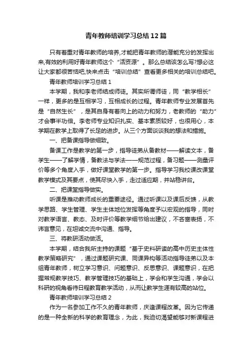 青年教师培训学习总结12篇