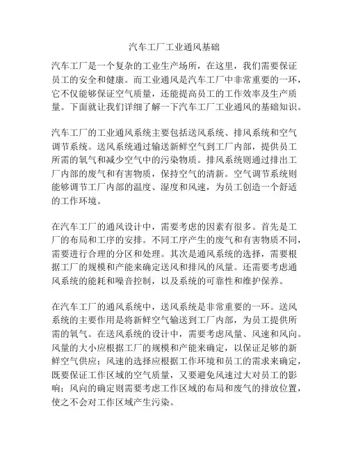 汽车工厂工业通风基础