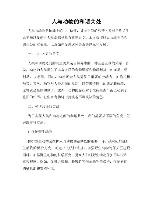 人与动物的和谐共处