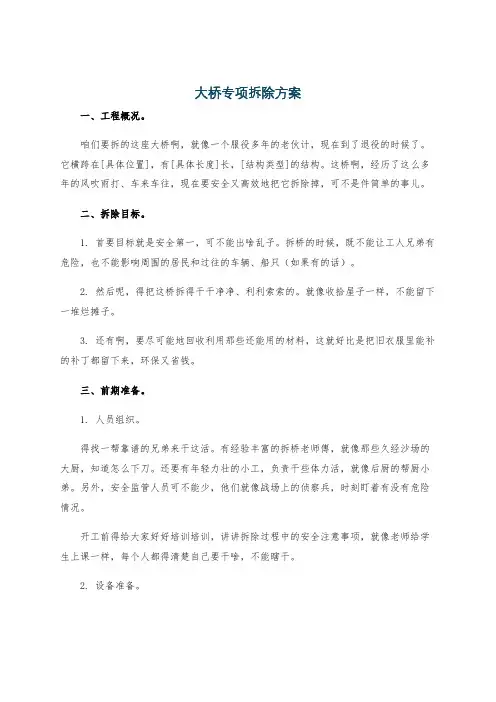 大桥专项拆除方案