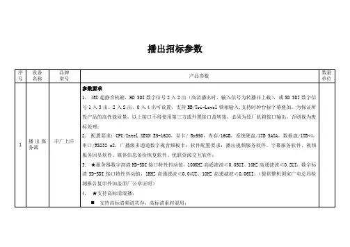 广电硬盘播出系统播出招标参数(1400)