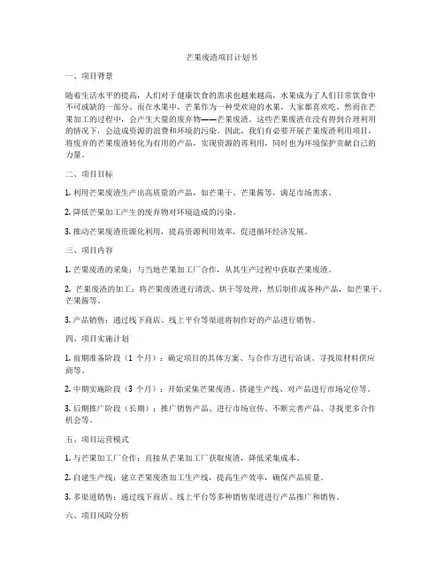 芒果废渣项目计划书