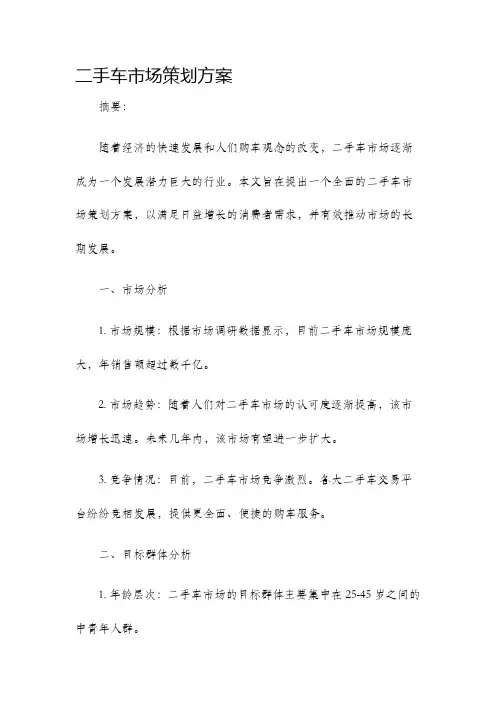 二手车市场策划方案
