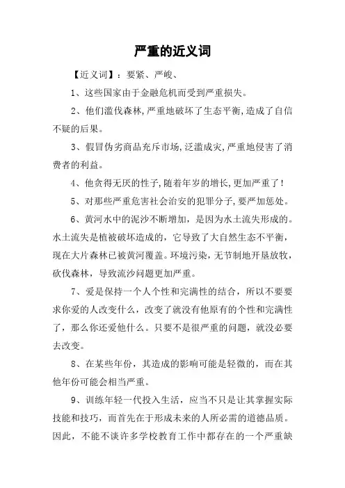 严重的近义词