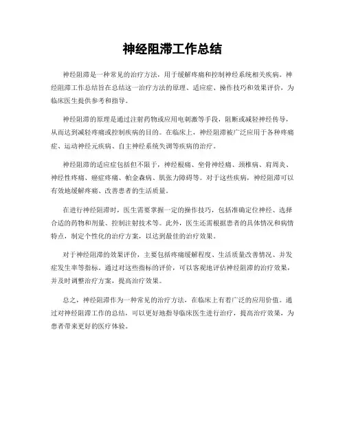 神经阻滞工作总结