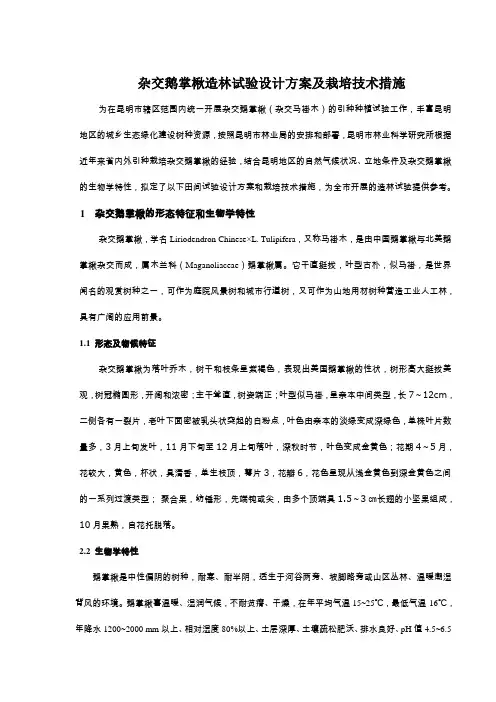 杂交马褂木试验示范造林技术指南3