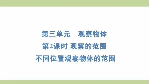 北师大版六年级上册数学 3-2观察的范围 不同位置观察物体的范围 知识点梳理重点题型练习课件