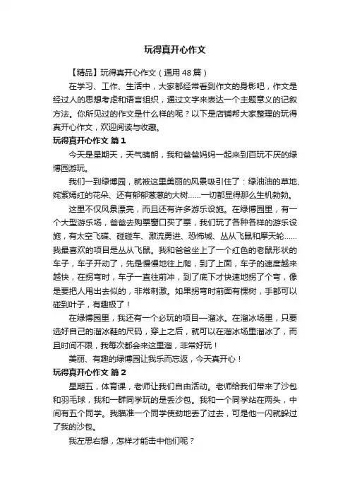 玩得真开心作文