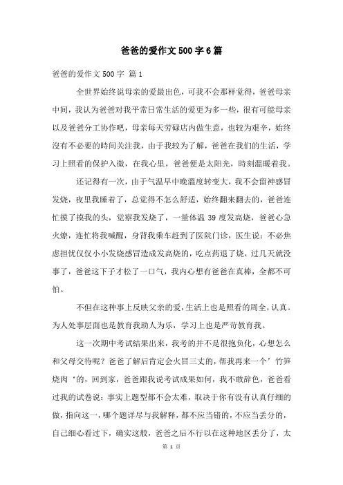 爸爸的爱作文500字6篇