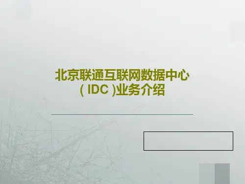 北京联通互联网数据中心( IDC )业务介绍32页PPT