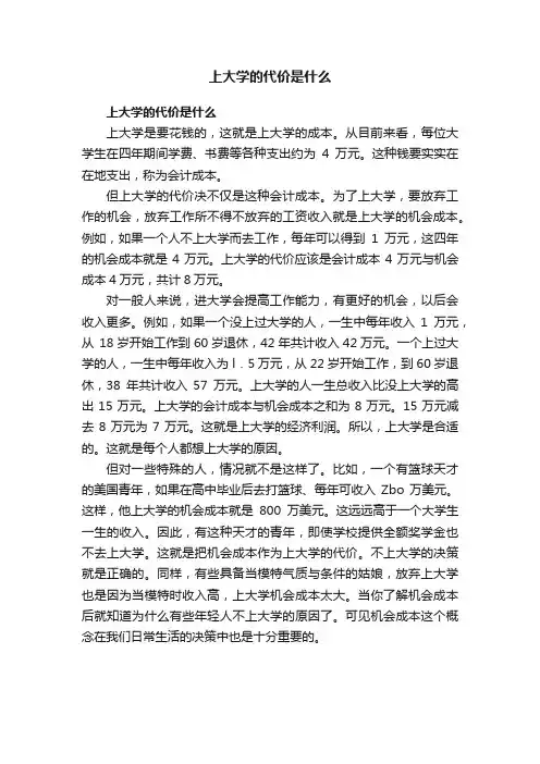 上大学的代价是什么
