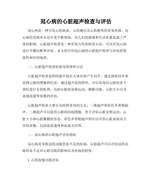 冠心病的心脏超声检查与评估