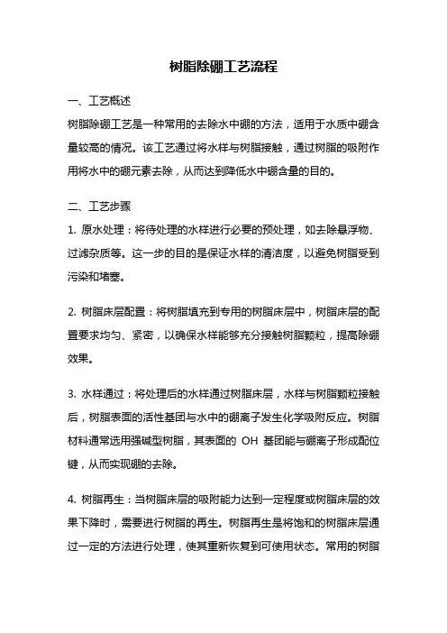 树脂除硼工艺流程