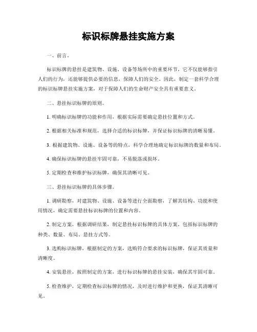标识标牌悬挂实施方案
