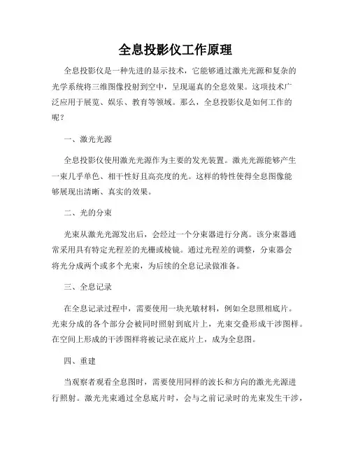 全息投影仪工作原理