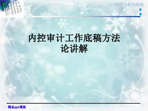 内控审计工作底稿方法论讲解