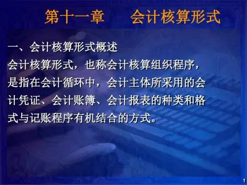 第十节会计核算形式