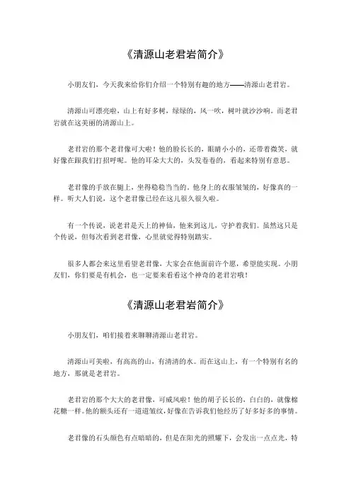 清源山老君岩简介200字