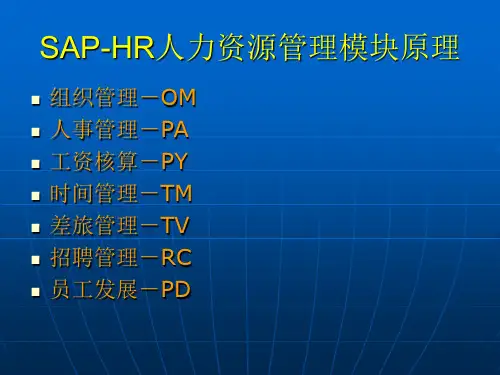 SAP-HR人力资源管理模块原理