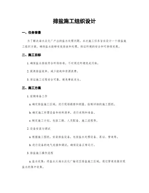 排盐施工组织设计