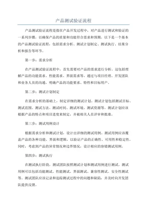 产品测试验证流程