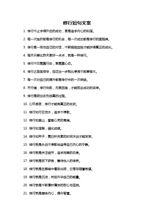 修行短句文案