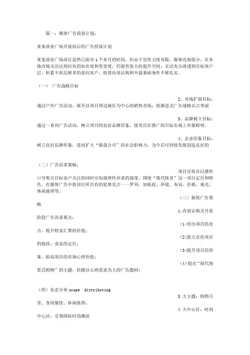 广告投放计划