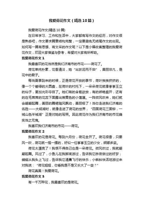 我爱荷花作文（精选10篇）