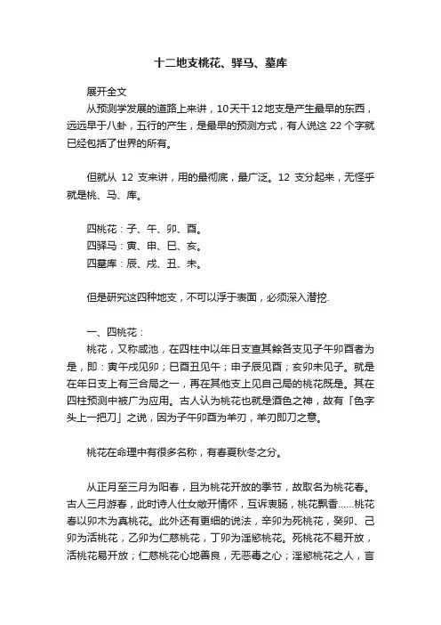 十二地支桃花、驿马、墓库