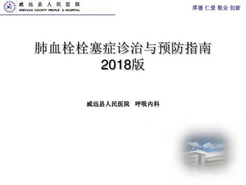 肺血栓栓塞症诊治与预防指南2018版