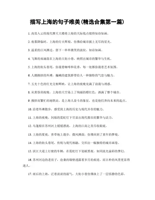 描写上海的句子唯美(精选合集两篇)
