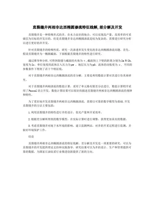 直裂缝井两相非达西椭圆渗流特征线解,差分解及开发