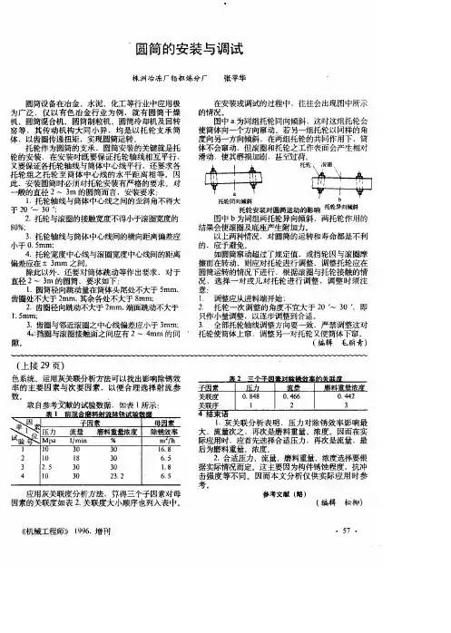 圆筒的安装与调试
