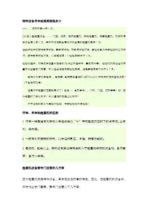 特种设备吊车检测周期是多少