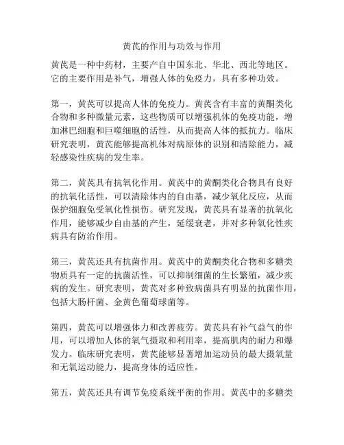 黄芪的作用与功效与作用