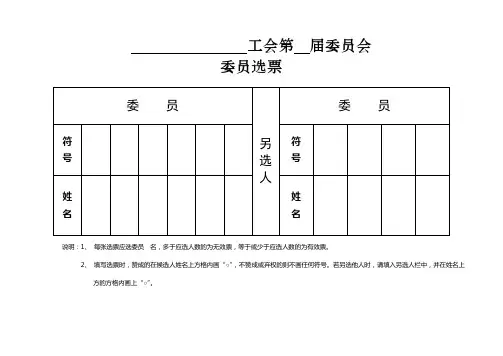 选票模版