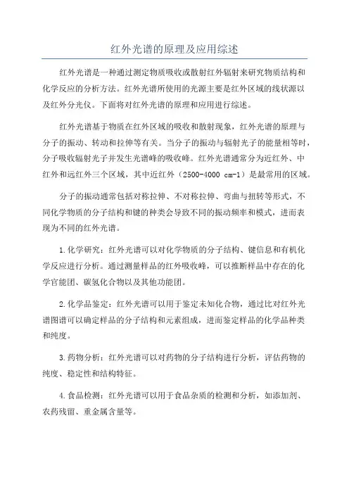 红外光谱的原理及应用综述