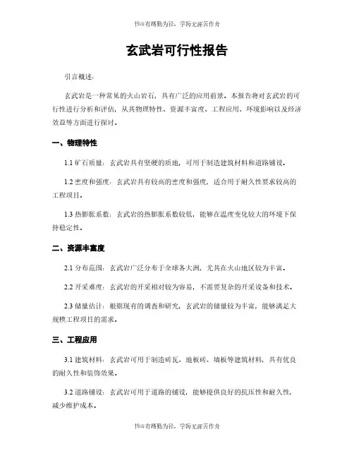 玄武岩可行性报告