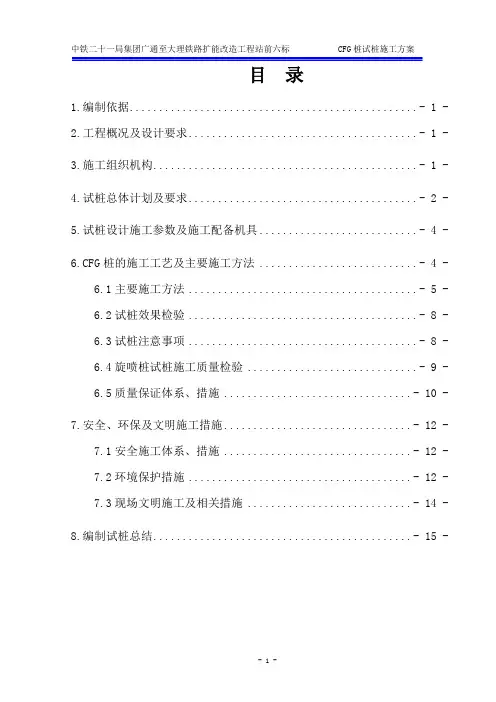 CFG桩试桩方案