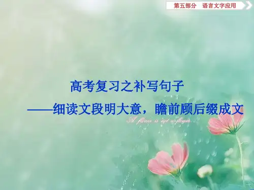 2018高考复习之补写句子PPT 精品优选公开课件