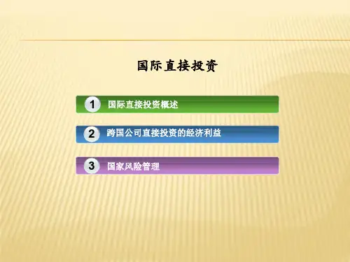 国际直接投资概述