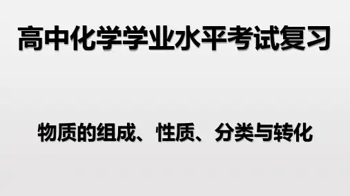 第一章 2 物质的组成、性质、分类及转化-2021届高中化学学业水平考试复习课件