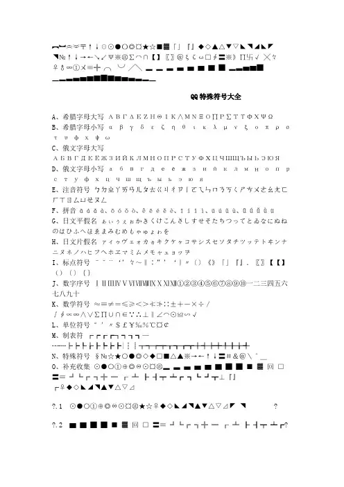 QQ个性特殊字符