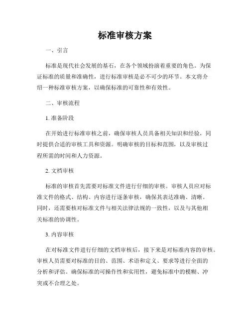 标准审核方案